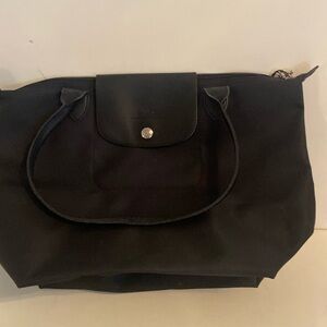 Over the shoulder black nylon bag